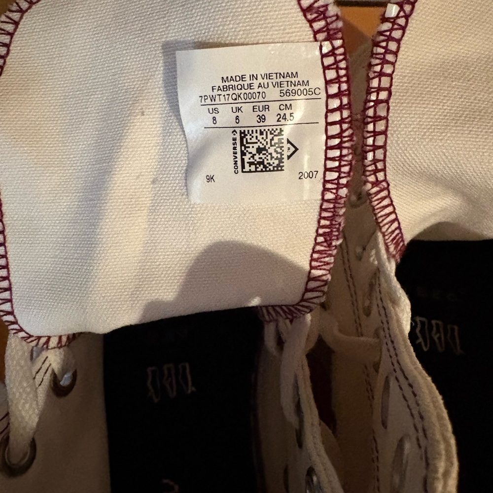 Off White Converse Platform High-Top Sneakers Wit… - image 5